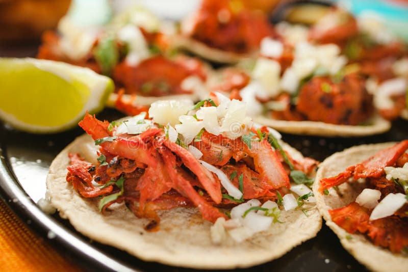 Tacos Al Pastor, Mexican Taco, Street Food in Mexico City Stock Image