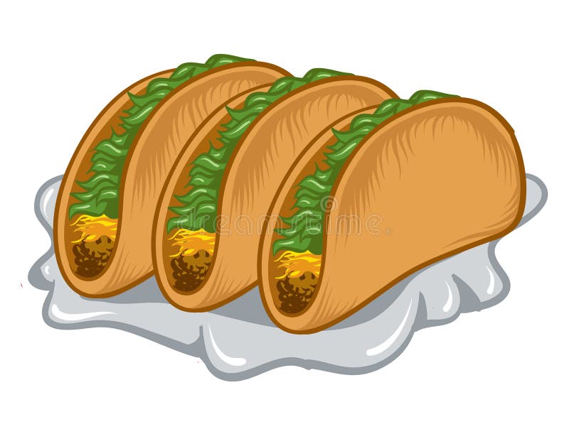 Tacos stock vector Illustration of plate meal cooked 