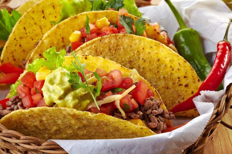 Tacos mexicanos do alimento foto de stock Tacos mexicanos do alimento foto de stock