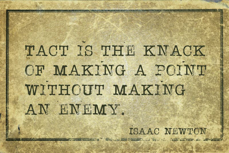 Tact is knack Newton stock photo. Image of newton