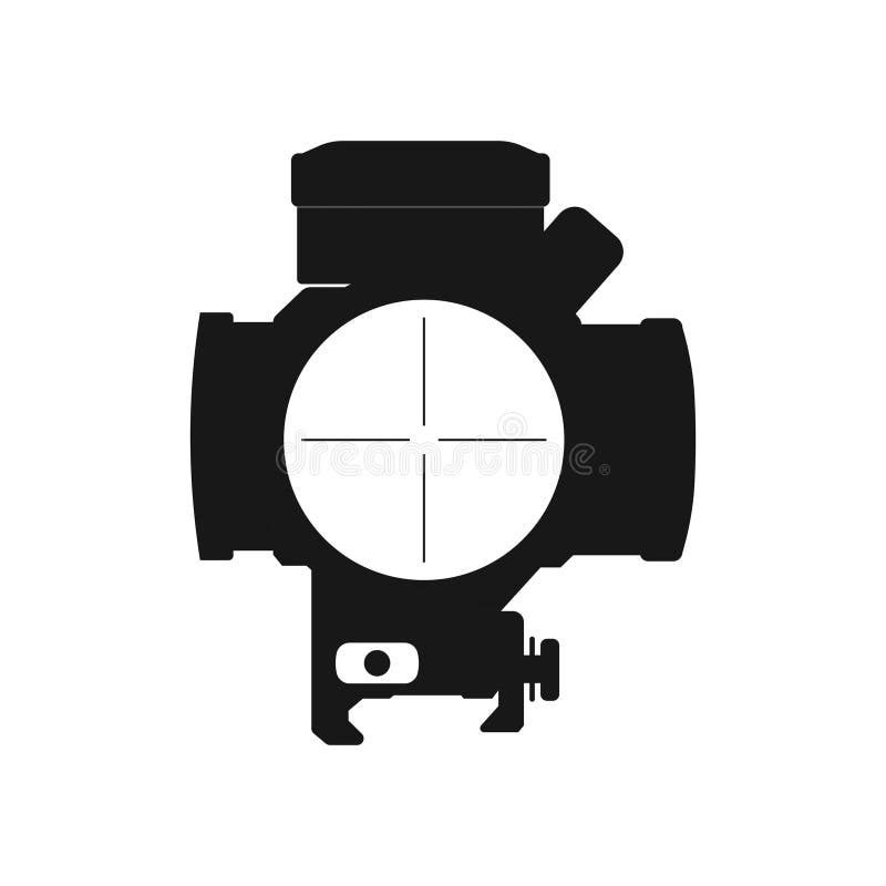 Tactical Scope Silhouette. Black and White Icon Design Element on ...