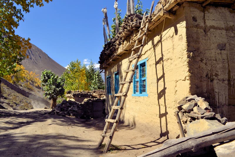 Taditional house in the Himalayan mountains, Nepal