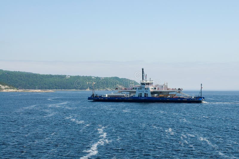 Tadoussac Quebec Ferry with Mountains