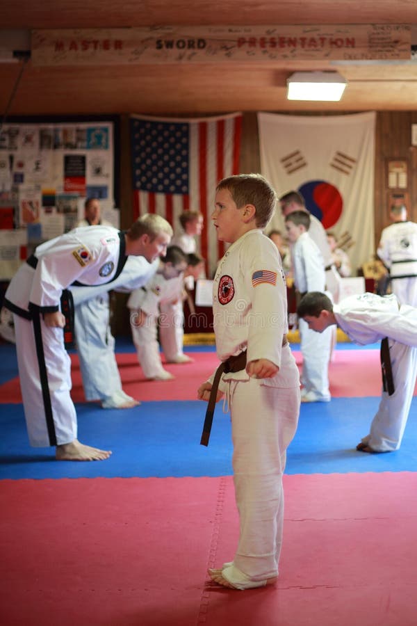 Tae Kwon Do student på provet arkivfoton Tae Kwon Do student på provet arkivfoton