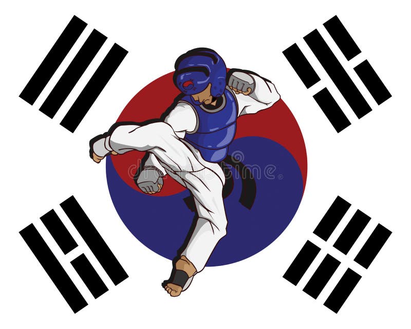 Taekwondo martial art stock vector. Illustration of movement - 40293225