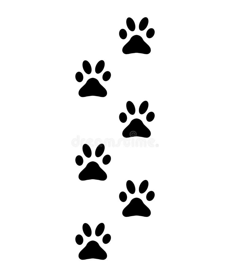 Tafsar fotspår, kontur spårar av katten, hundtecken stock illustrationer Tafsar fotspår, kontur spårar av katten, hundtecken stock illustrationer