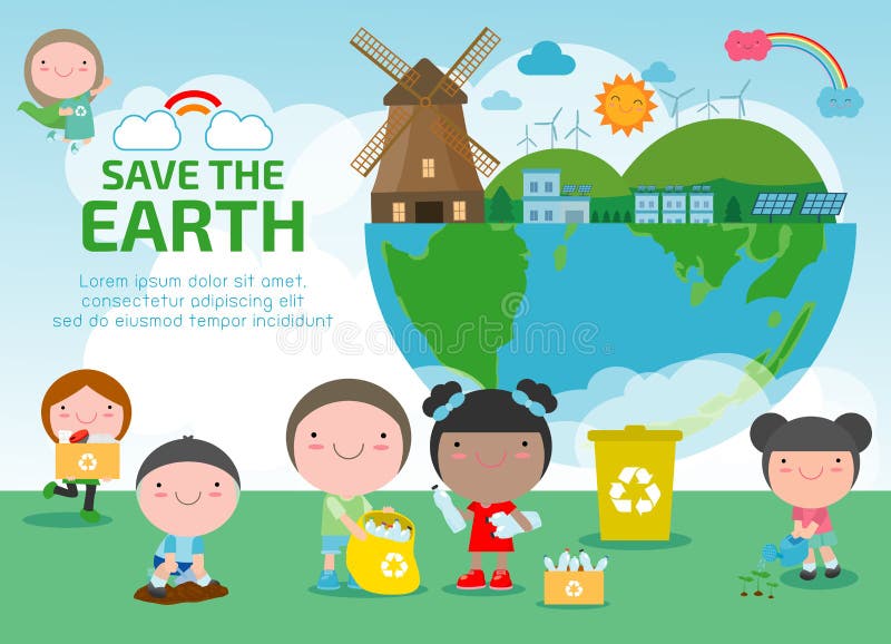 Tag der Erde, retten die Welt, Abwehrplaneten, Ökologiekonzept, die nette Kinderzeichentrickfilm-figur, die auf weißem Hintergrun lizenzfreie abbildung Tag der Erde, retten die Welt, Abwehrplaneten, Ökologiekonzept, die nette Kinderzeichentrickfilm-figur, die auf weißem Hintergrun lizenzfreie abbildung