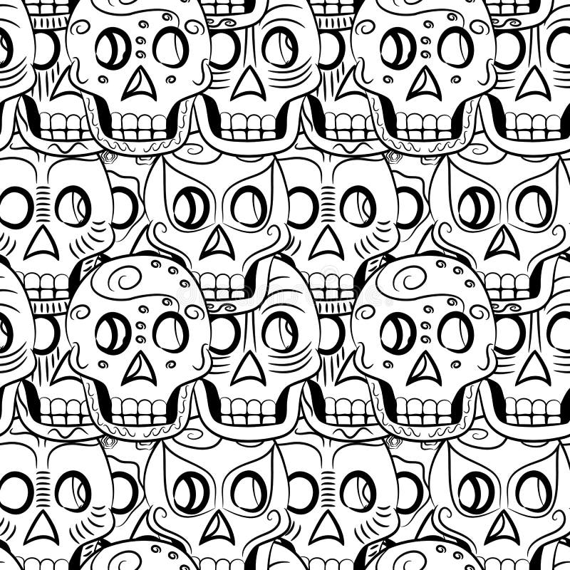 Tag des toten Sugar Skull-Musters vektor abbildung Tag des toten Sugar Skull-Musters vektor abbildung