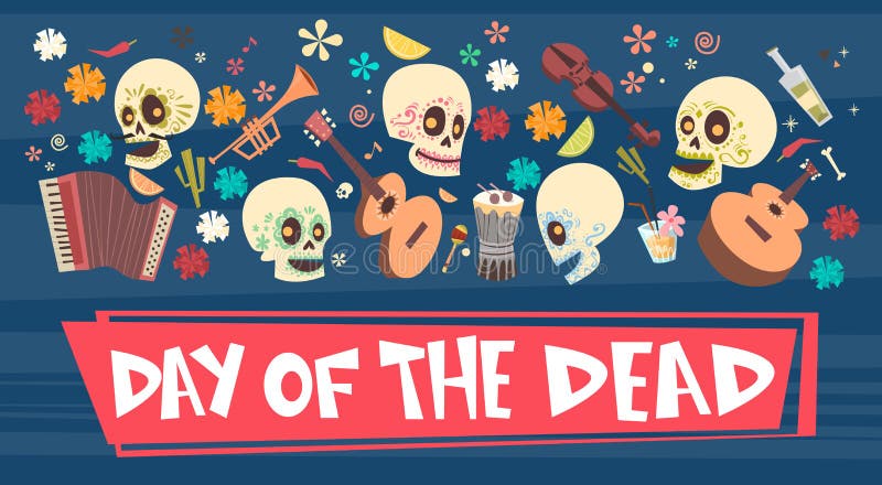 Tag des toten traditionellen Mexikaners Halloween Dia De Los Muertos Holiday Party stock abbildung Tag des toten traditionellen Mexikaners Halloween Dia De Los Muertos Holiday Party stock abbildung