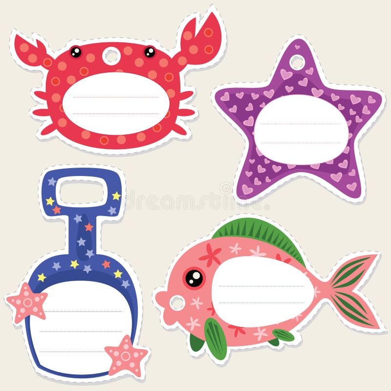 Tag do presente do beira-mar ilustração royalty free Tag do presente do beira-mar ilustração royalty free