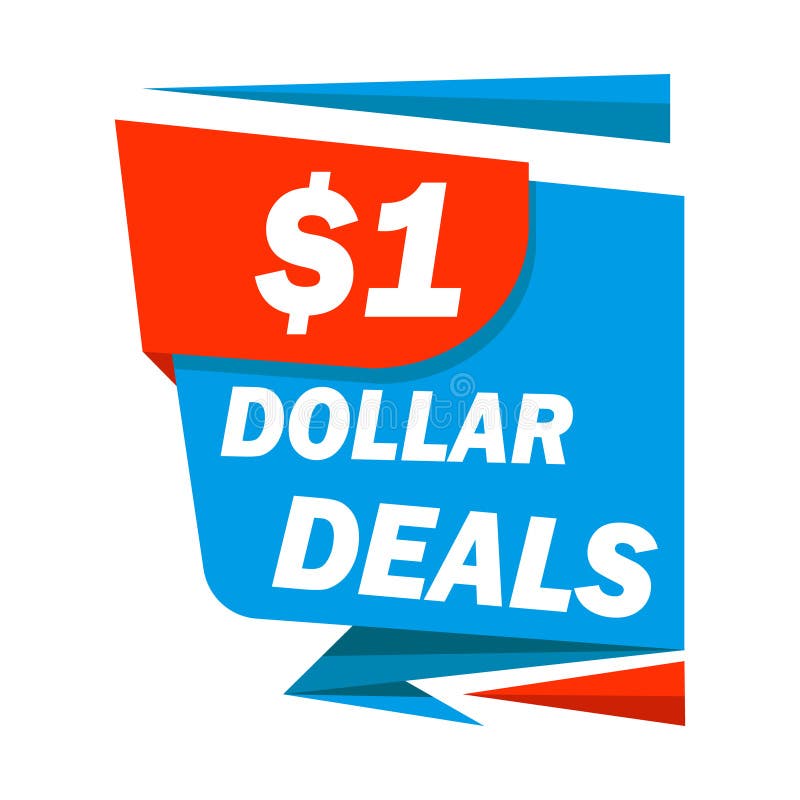 Dollar one deals and sale promotional banner Vector Image