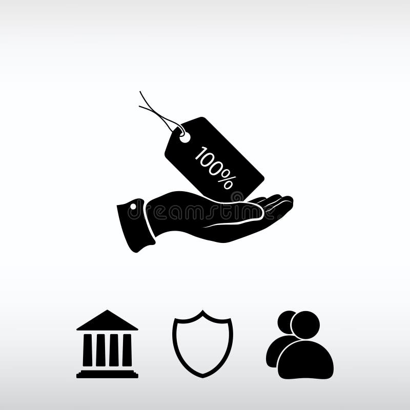 Download 100% Tag Icon, Vector Illustration. Flat Design Style Stock Vector - Illustration of element ...