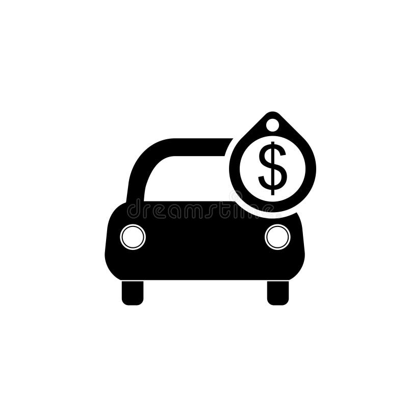Tag Price Car Icon Isolated on White Background Stock Vector
