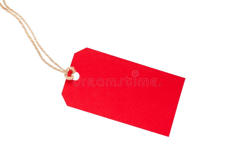 Blank Red Tag on white. Blank Red Tag on white