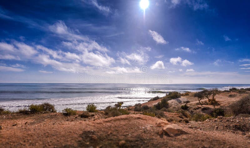 Taghazout-Brandungsdorfgebiet, Agadir, Marokko stockfotografie Taghazout-Brandungsdorfgebiet, Agadir, Marokko stockfotografie