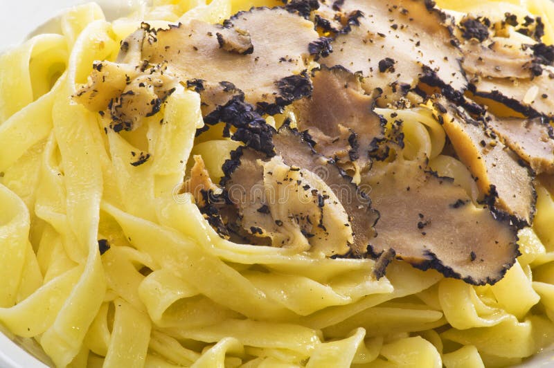 Fresh Tagliatelle with truffles cooked