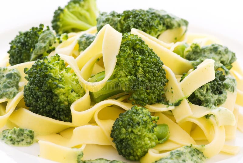 Tagliatelle with Broccoli stock photo. Image of ribbon 17153978