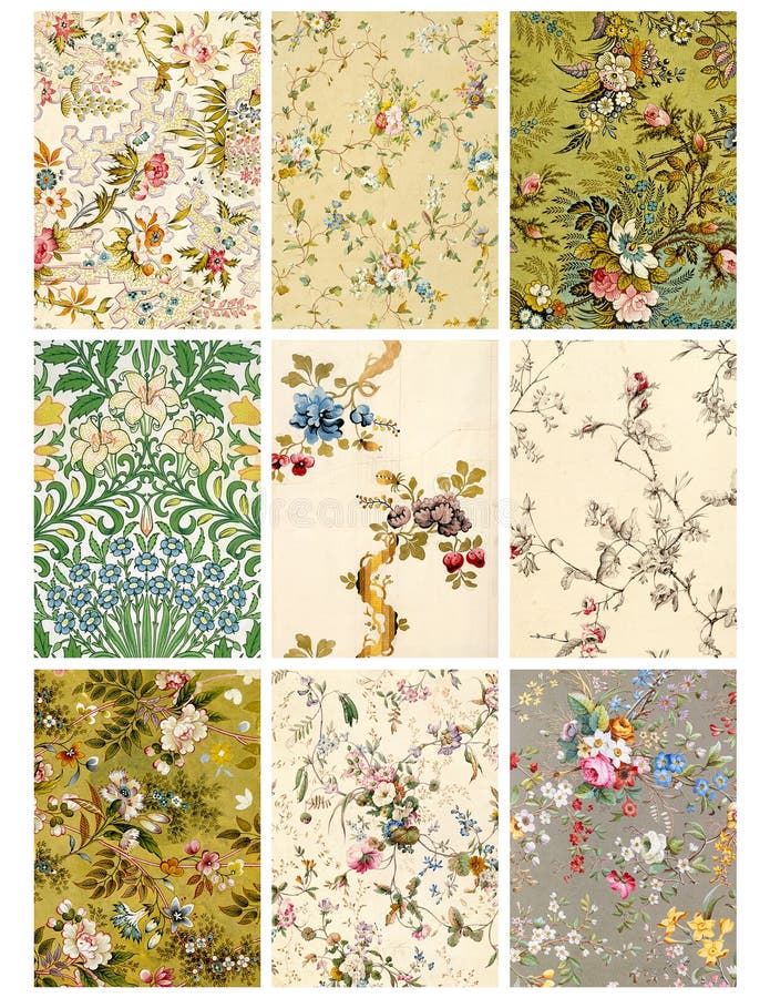 Tags det blom- arket för collage tappning stock illustrationer