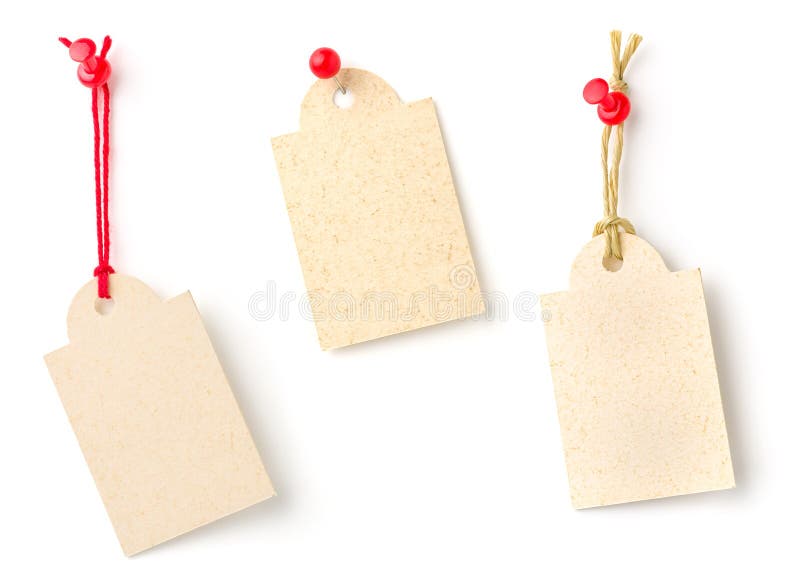 Tags on a white background royalty free stock photo