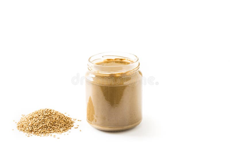 Tahini and Sesame Seeds Isolated Stock Photo Image of healthy, food
