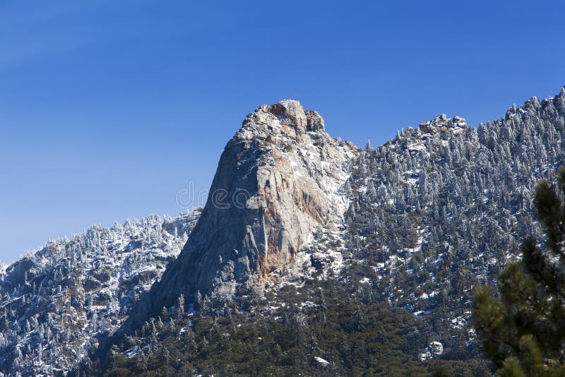 Tahquitz peak or rock viewed from Idyllwild. Tahquitz Peak is a granite, 8,750-foot-tall rock formation located on the high western slope of the San Jacinto mountain range in Riverside County, Southern California, United States, above the mountain town of Idyllwild. Wikipedia. Tahquitz peak or rock viewed from Idyllwild. Tahquitz Peak is a granite, 8,750-foot-tall rock formation located on the high western slope of the San Jacinto mountain range in Riverside County, Southern California, United States, above the mountain town of Idyllwild. Wikipedia