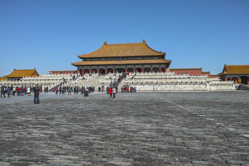 Taihe korridor och fyrkanten i Forbidden City arkivbilder Taihe korridor och fyrkanten i Forbidden City arkivbilder