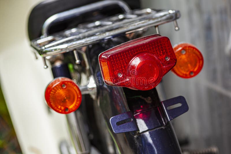 Tail Light Of A Vintage Motorcycle 2 Stock Image Image of exhaust, object 171814711