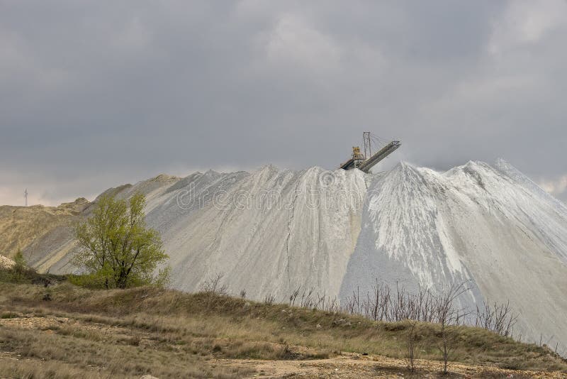 Tray tailings in the open pit copper mine. Tray tailings in the open pit copper mine