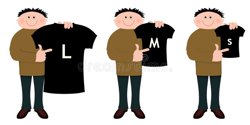 Tailles de chemise illustration de vecteur Tailles de chemise illustration de vecteur