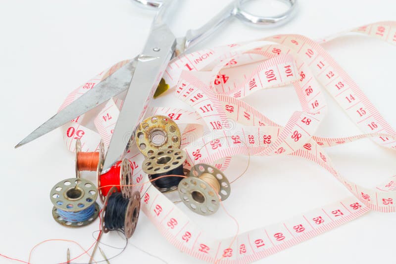 Tailor Accessories Isolated. Closeup of a Antique Adjustable Steel