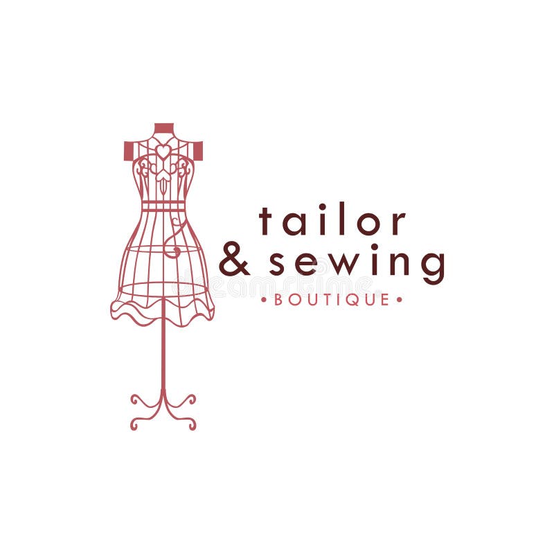 Tailor Sewing Vintage Logo, Attelier Mannequin Logo, Fashion Logo ...
