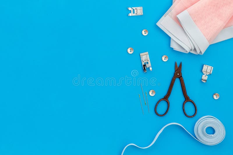 Tailor Shop with Thread, Scissors, Fabric. Sewing As Hobby Stock Photo -  Image of girl, model: 134149796