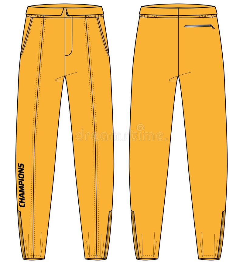 Tailored Ski Sweat Jogger Bottom Pants Design Flat Sketch Vector ...