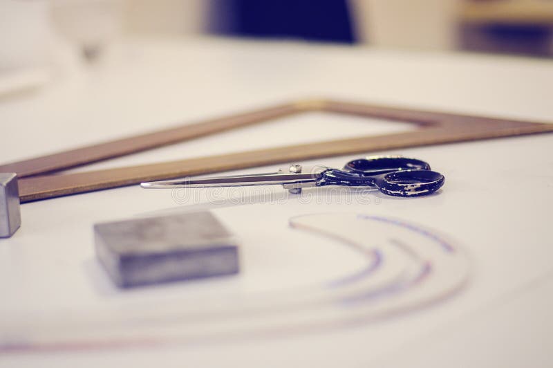 Tailoring equipment stock image. Image of pair, black 38694109