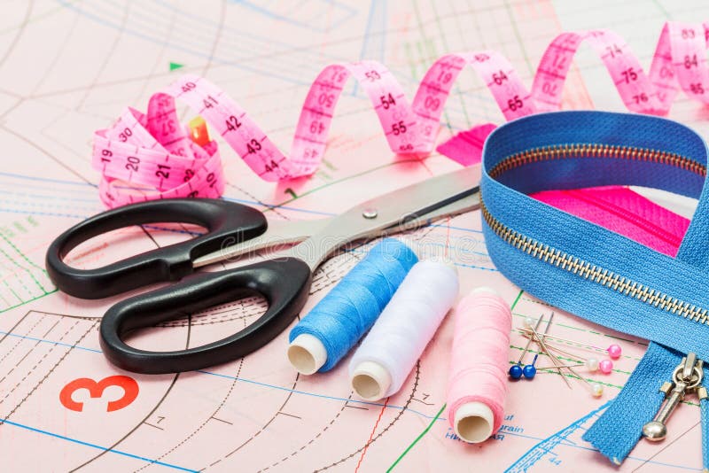 Tools tailoring stock photo. Image of cotton, dressmaking 32102836