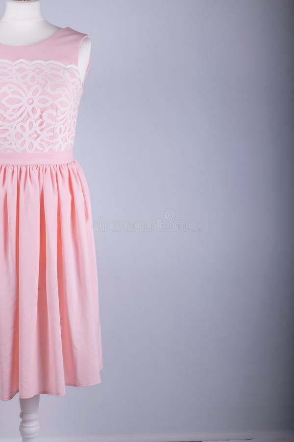 Tailors Mannequin Dressed in a Pink Dress Stock Image - Image of dress ...
