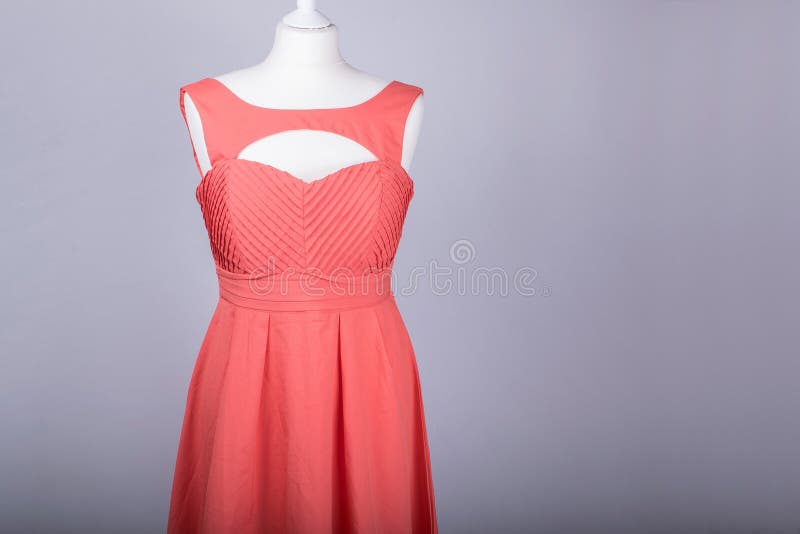 Tailors Mannequin Dressed in a Pink Dress with Strappy Back Stock Image ...