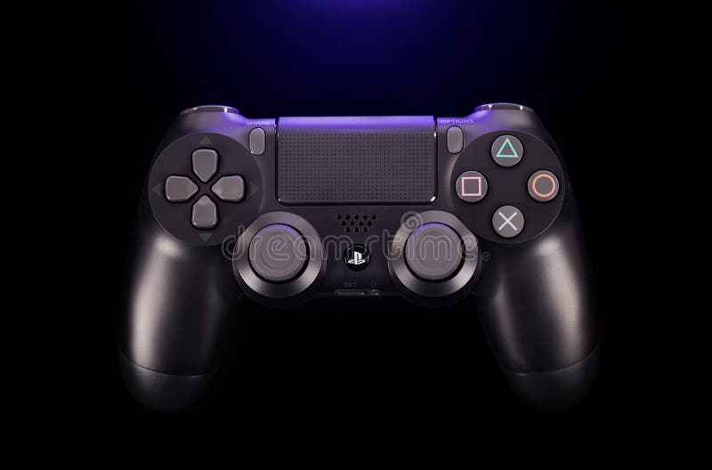 Sony PS4 Controller On A Black Background Editorial Sony PS4 Controller On A Black Background Editorial