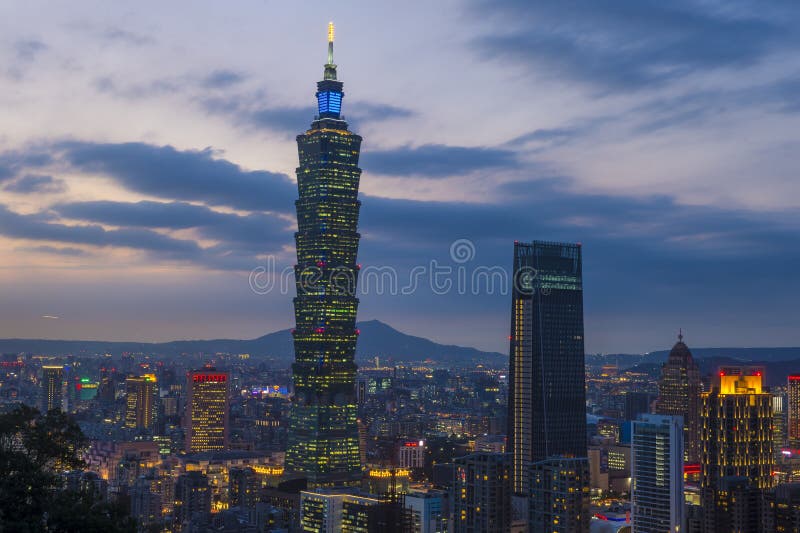 Taipei, Tajwańska linia horyzontu zdjęcia stock Taipei, Tajwańska linia horyzontu zdjęcia stock