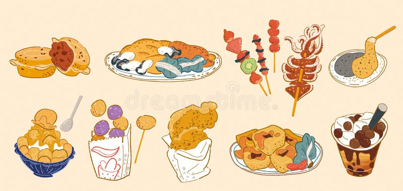 Taiwan doodle street food set