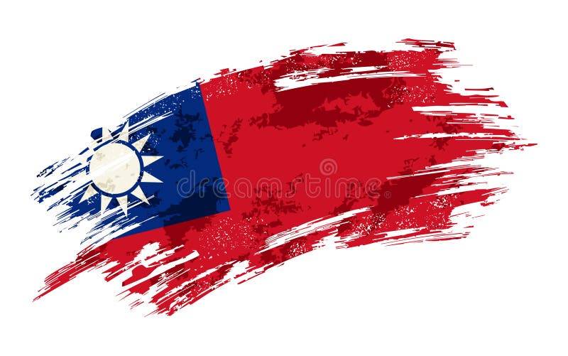 Taiwan flag grunge brushstroke texture background. Vector illustration. royalty free illustration