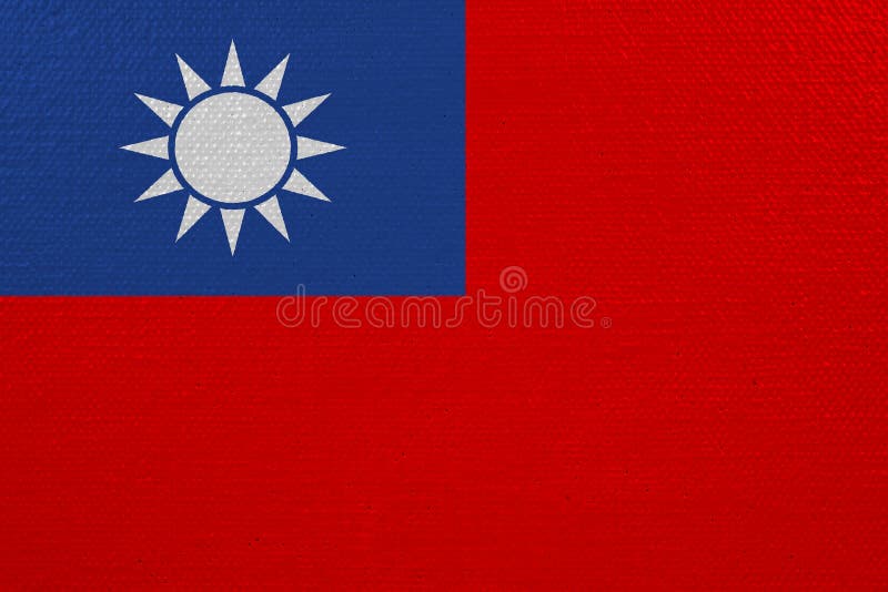 Taiwan flag on canvas stock illustration