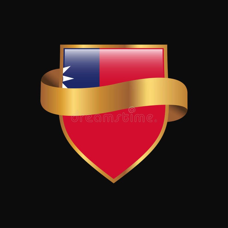 Taiwan Flag Golden Badge Design Vector Stock Vector ...