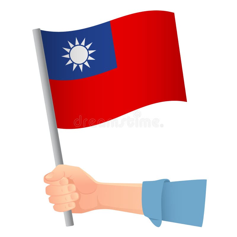 Taiwan flag in hand royalty free illustration