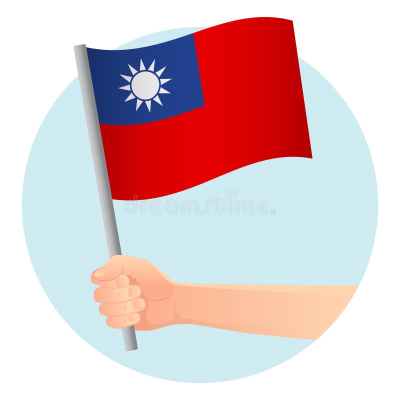 Taiwan flag in hand royalty free illustration