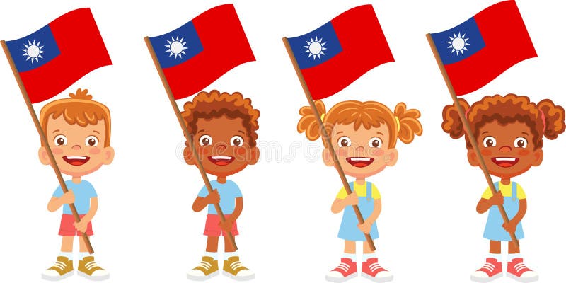Taiwan flag in hand set royalty free illustration