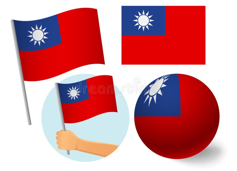 Taiwan flag icon set royalty free illustration
