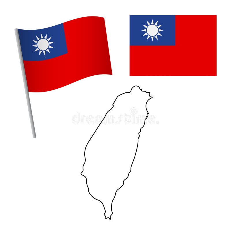 Taiwan flag and map royalty free illustration
