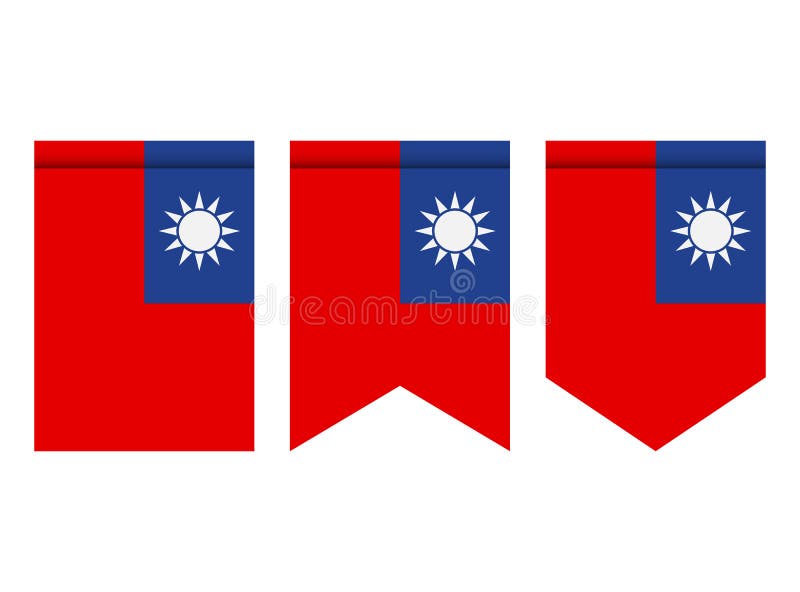 Taiwan flag or pennant isolated on white background. Pennant flag icon royalty free illustration