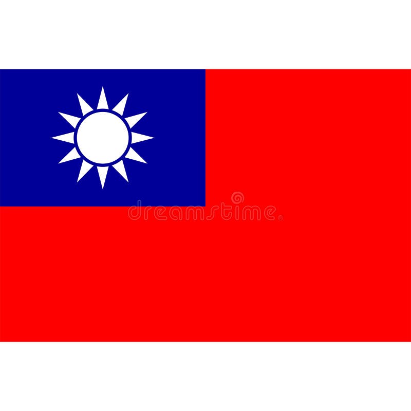 Taiwan flag vector isolated stock illustration